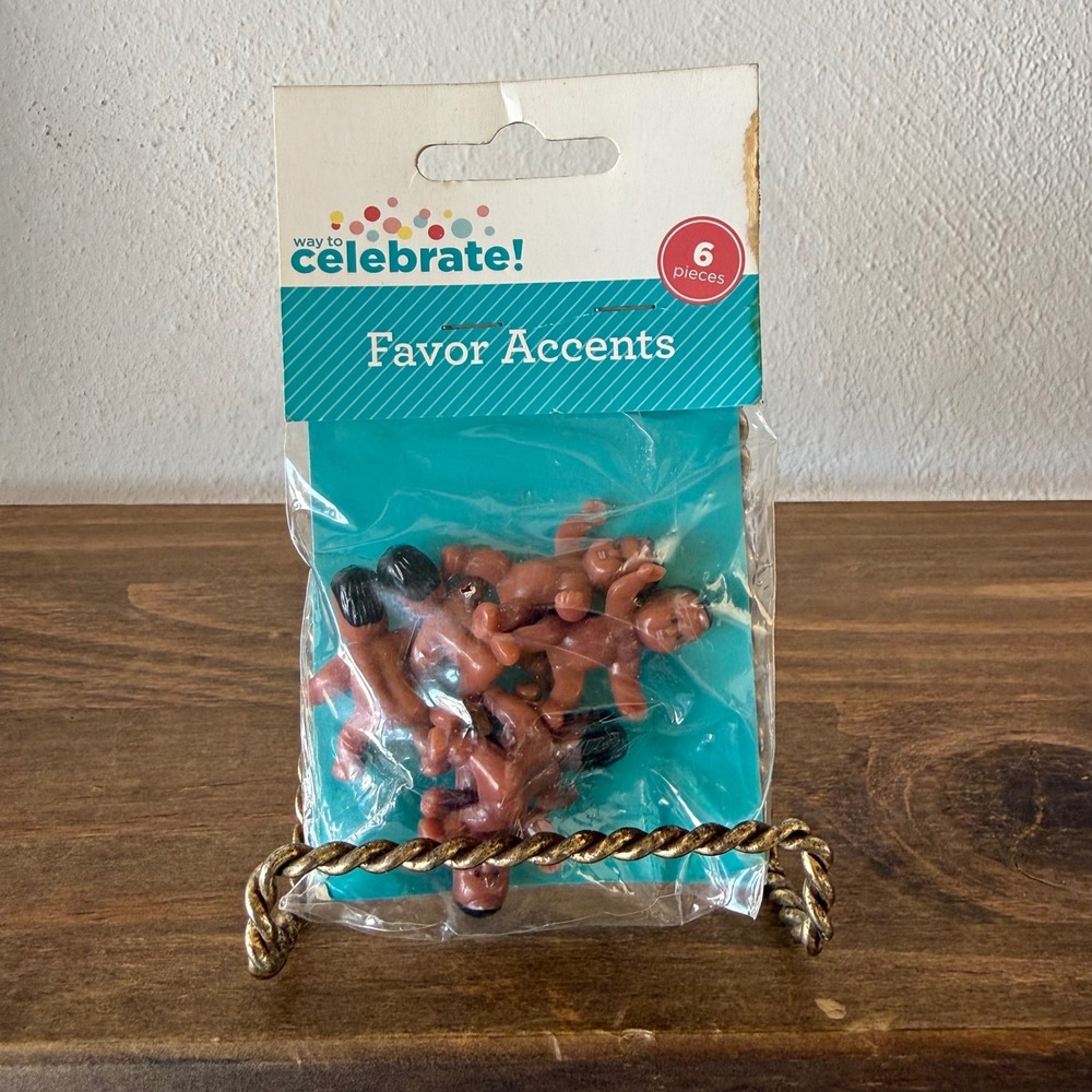Way to Celebrate Brown Plastic Miniature Babies 6 Count Favor Accents 5073070002